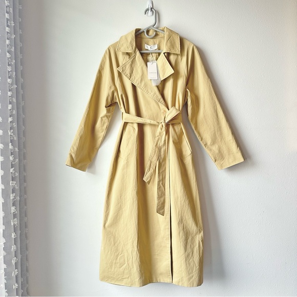 Commence // Buttery Mustard Trench Coat Size S - Picture 1 of 9